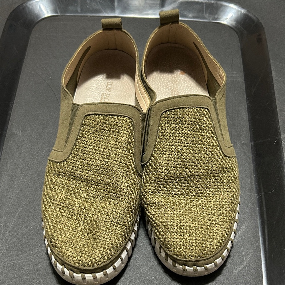 ILSE JACOBSEN Men's Olive Slip-On Shoes size 41 10.5/11